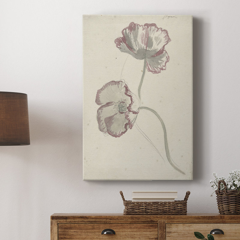 Imprimé floral rétro CXCIV - galerie enveloppée Cavas, H 48 po x l 32 po