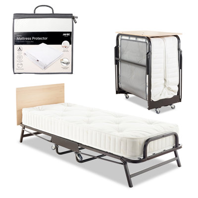 Jay-Be Crown Premier Folding Bed with Deep Sprung Mattress - Single with Mattress Protector