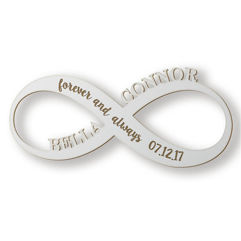 Plaque en bois Infinity Un souvenir unique | Grand cadeau de mariage ou d'anniversaire | 14 po x 5 po, Blanc