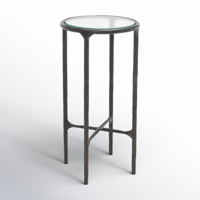 Evelynn Glass Cross Legs End Table