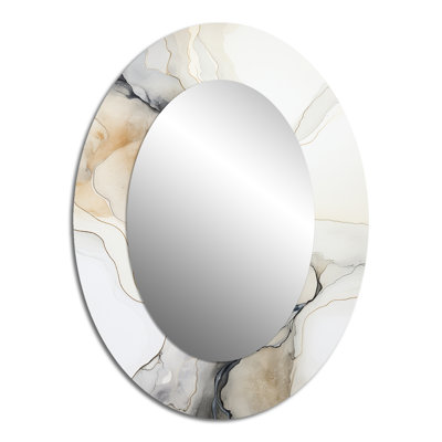 Rivers Reson Dreams I - Grand miroir mural ovale sur métal