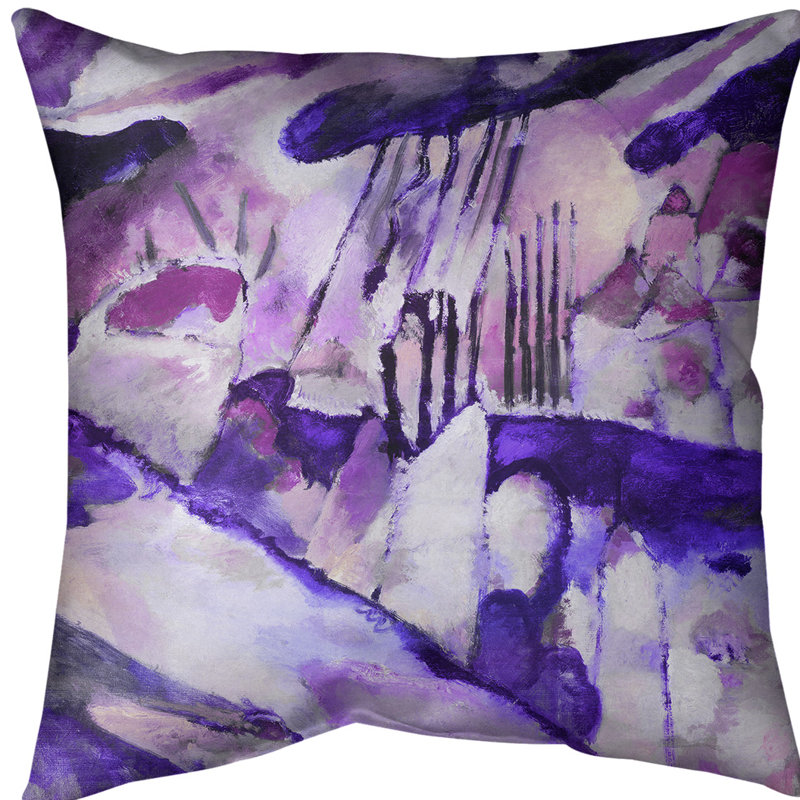 Coussin Landscape, Mauve, 18 po x 18 po, Sergé de coton