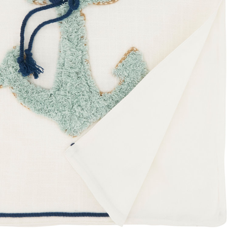 Nautical Anchor Appliqué Cotton Table Runner