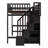 Full Size Loft Bed With Bookshelf,Drawers,Desk,And Wardrobe-Espresso