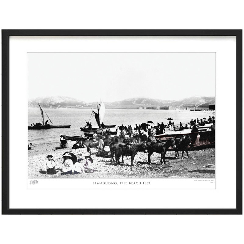 Llandudno, The Beach 1891 - Single Picture Frame Print, 45cm H x 60cm W x 2.3cm D