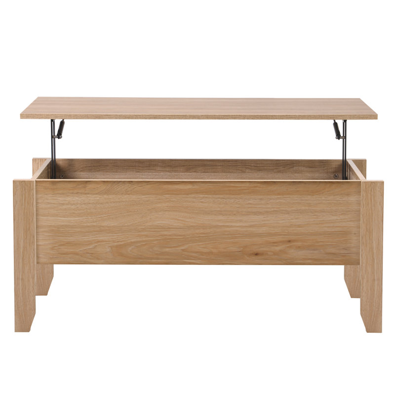 Table basse extensible avec rangement McBrine, Chêne