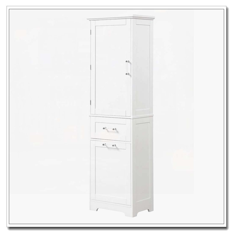 Armoire de rangement autoportante avec tiroirs et tablette réglable, Blanc