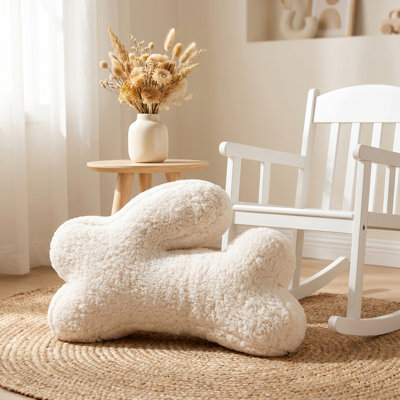 Coussin décoratif moelleux en forme de lapin avec noyau
