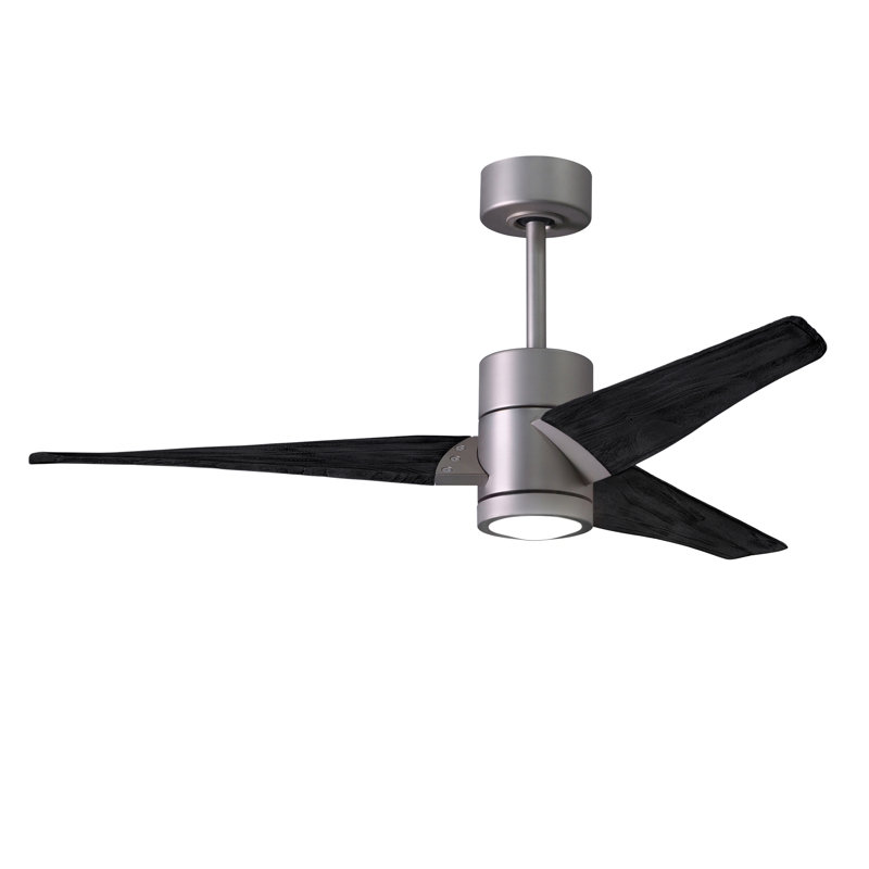 Ceiling Fan with LED Lights, Brushed Nickel, Matte Black, 60"