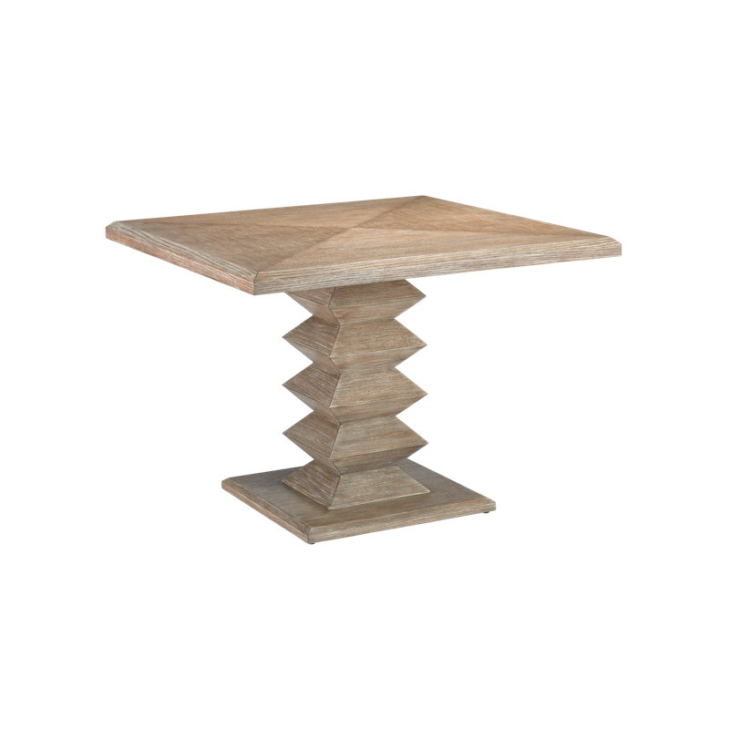 Sayan Oak Solid Wood Dining Table, Light Pepper
