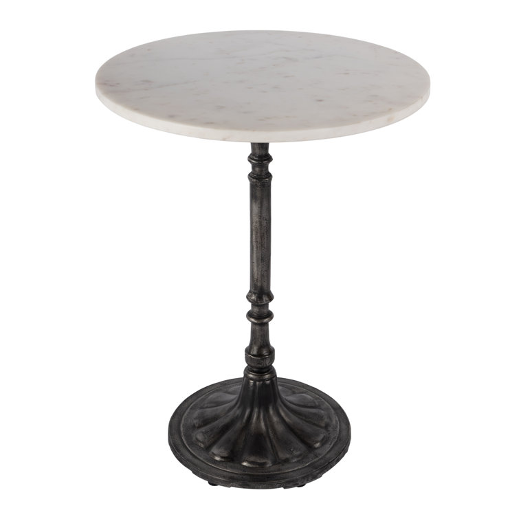 Ellesyn 24" Round Marble And Iron Dining Table
