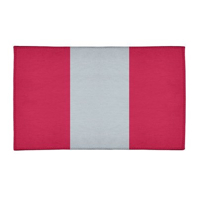 Tapis rouge rayé/argenté