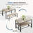 43.3" Dining Table Set For 4, Kitchen Table Set With 2 Benches, Dining Room Table Set With Metal Frame-888509953