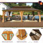 22 pi. L 14 pi. D Pavillon de jardin à toit rigide, pavillons de jardin en aluminium de qualité supérieure avec double toit en acier galvanisé, pavillon extérieur permanent en métal avec rideau et filet pour patio, pelouse, terrasse-110981947