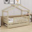 Wooden house bed with trundle