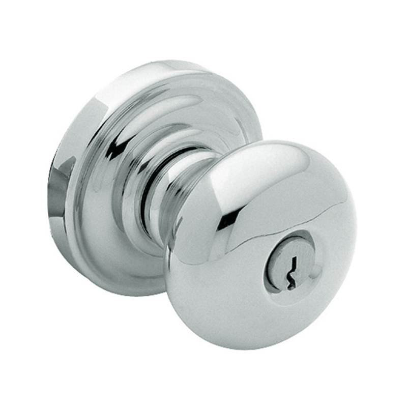 Classic Keyed Door Knob, Polished Chrome, Keyed Different, Yes