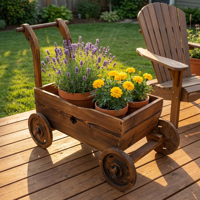 Chariot de jardinière en bois Scendor