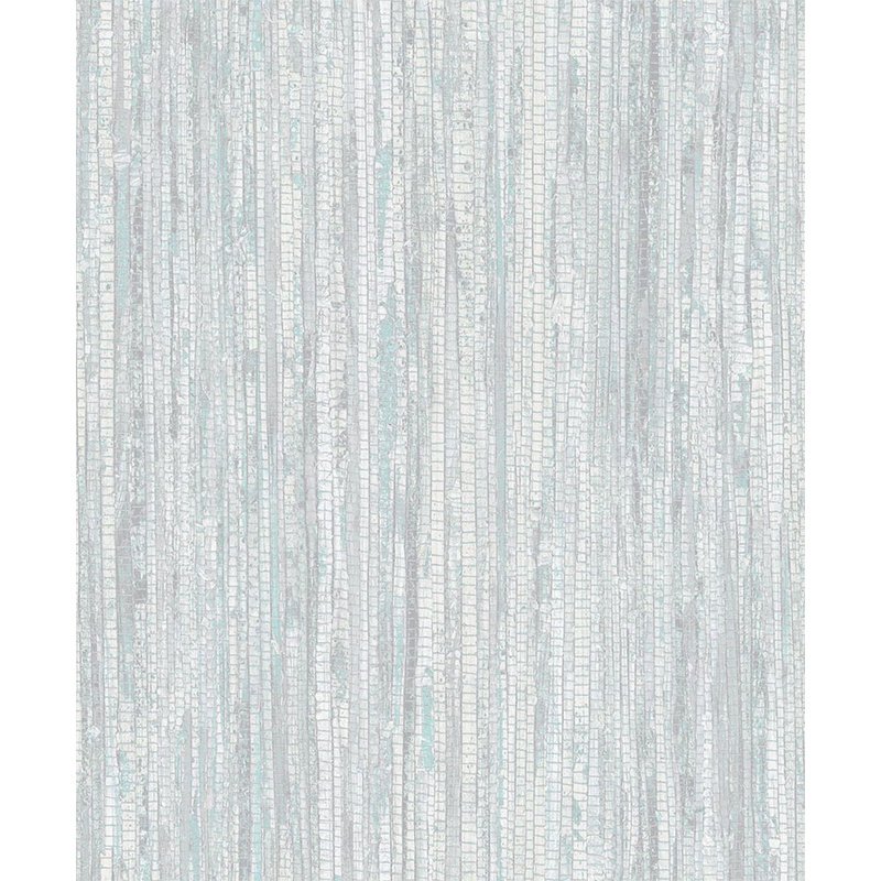 Rouleau de papier peint simili droit L 33 pi x l 21 po, Gris/vert