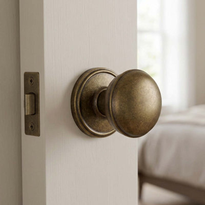 Ensemble de 1 poignée de porte intérieure en laiton antique