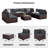 Rosaelena 8 - Person Modular Patio Conversation Sets with Cushions-1883469739-1883469736