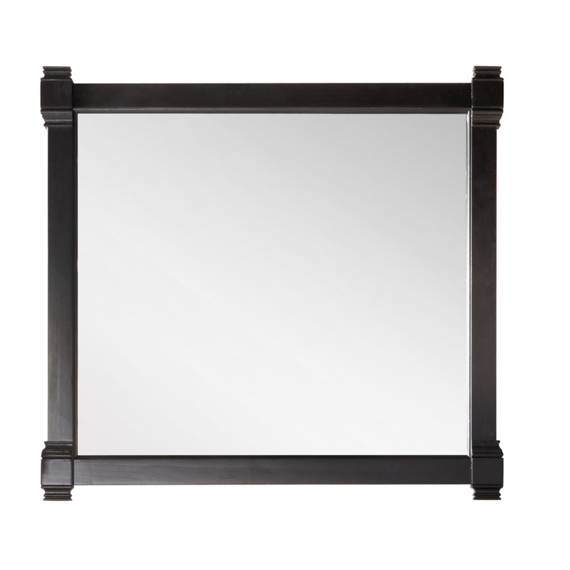 Brittany Flat Beveled Wall Mirror, Black Onyx, 39.25" x 22"