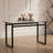 51" Modern Minimalist Rectangular Glass Dining Table with Tempered Glass Tabletop and Metal Legs-1117164859