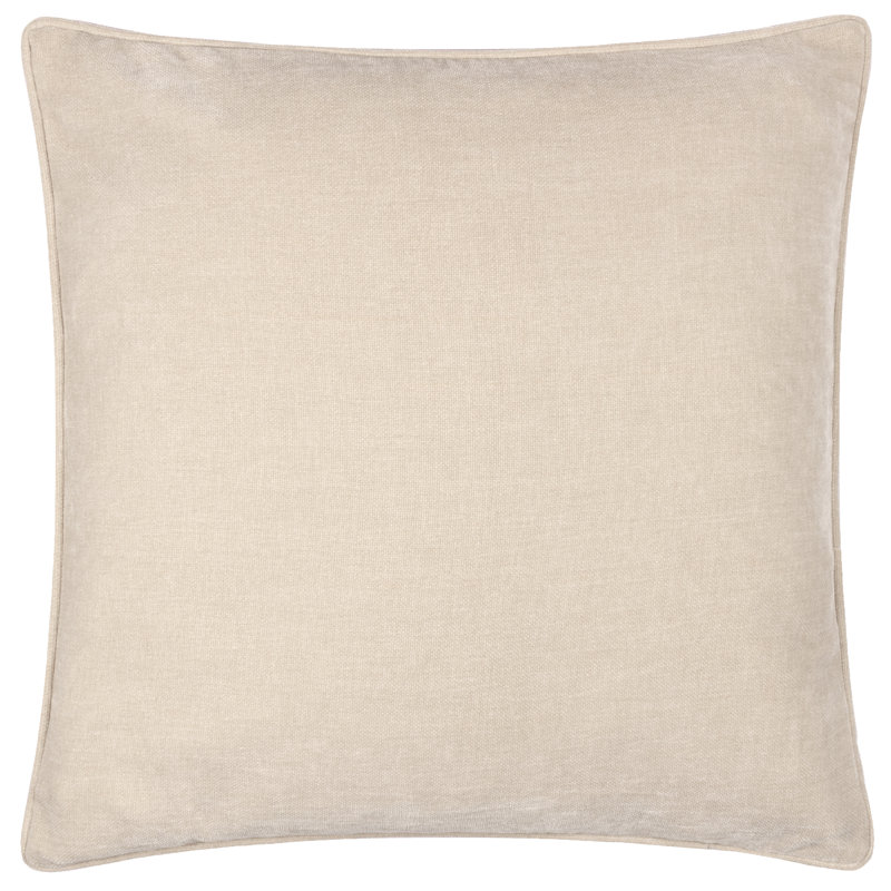 Heavy Chenille Square Throw Cushion, Feather, Cream
