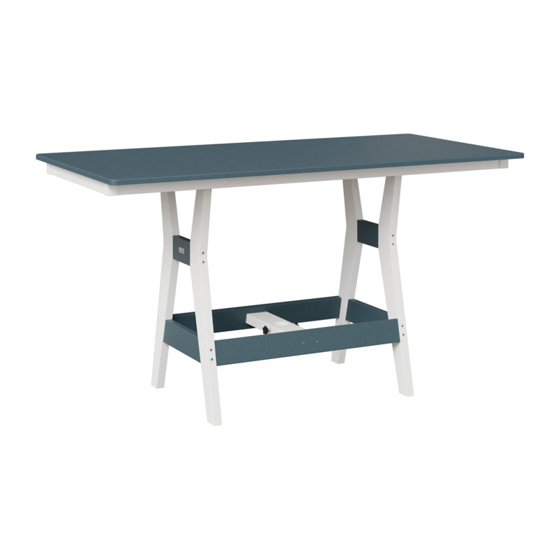 Berlin Gardens Harbor 66″ Rectangular Dining Table, Slate/White, 30.37" H x 66" W x 33" D