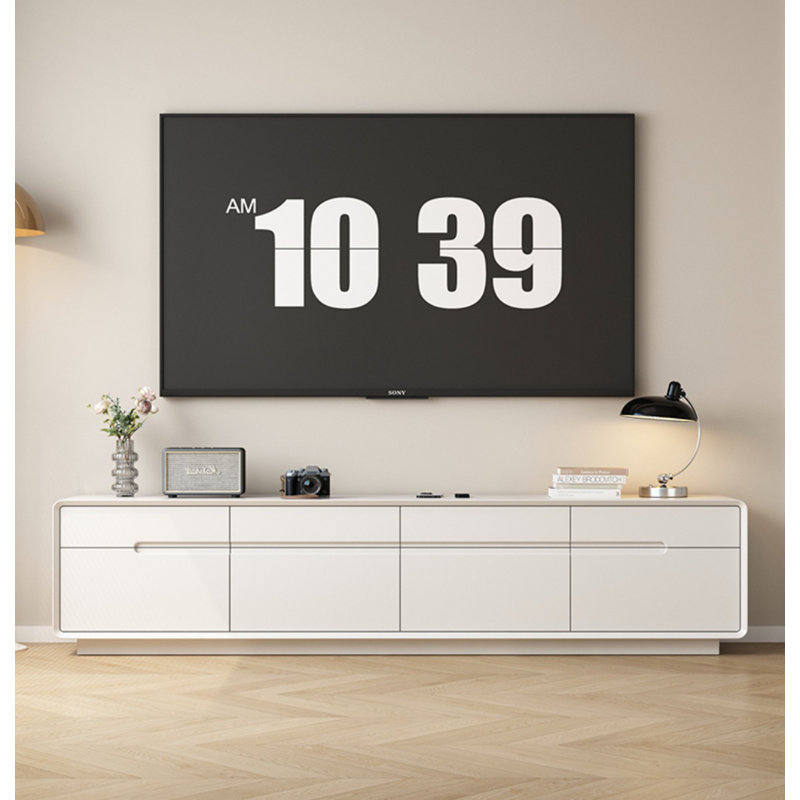 Crédence de rangement simple en bois massif blanc 86,6 W