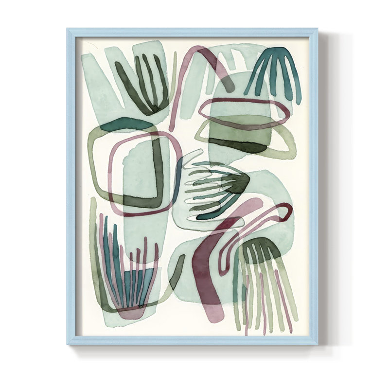 Sea Abstract II Framed Print - Solid Wood, Blue
