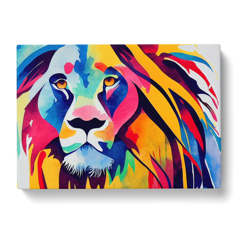Colourful Lion Vol.5 Abstract - Wrapped Canvas, 40cm H x 60cm W x 3cm D
