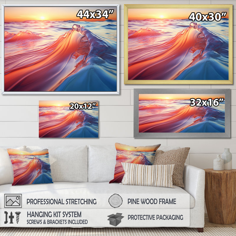 «Raglan Coastal Abstract Waterscapes II», reproduction sur toile, H 24 po x l 32 po x P 1 po, Toile tendue