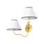 Applique murale en tissu Mid-Century 2 lumières Rowan