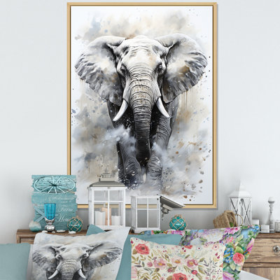 Magnifique portrait d'éléphant - reproduction sur toile