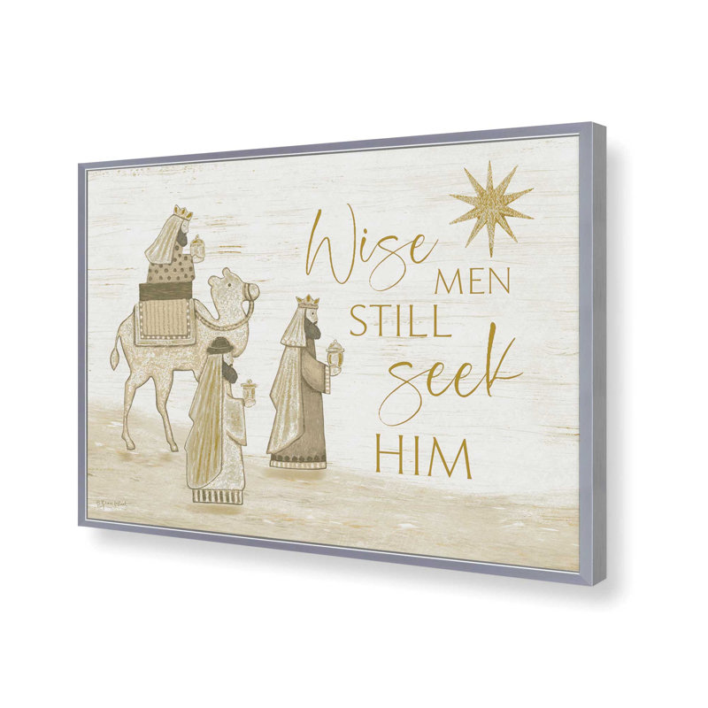 «Wise Men Still Seek him» par Annie Lapoint, reproduction d'art, L 16 po x H 12 po, Argent, Impression encadrée