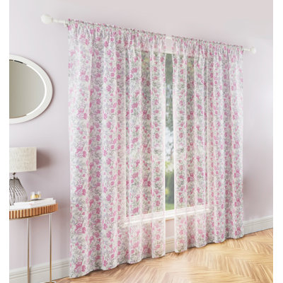 Polyester Sheer Rod Pocket Curtain Panel Pair