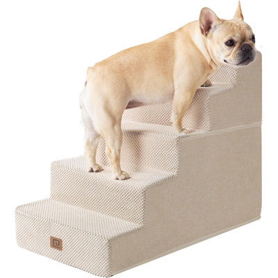 Escalier pour chien pour lit haut H 22,5 po, marches pour chien à 5 marches pour le lit, marches pour petits chiens et chats, rampe intérieure antidérapante pour chien, chameau