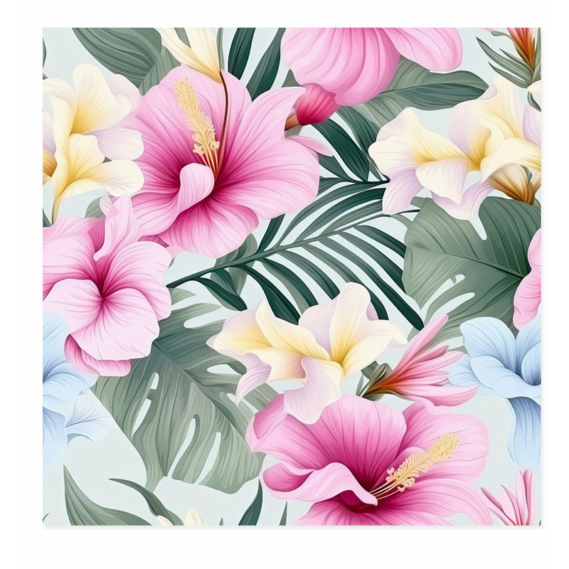 Motif floral hibiscus floral, H 18 po x l 18 po