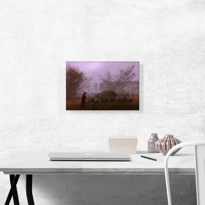 «A Walk at Dusk 1835» par Caspar David friedrich, reproduction d'art sur toile tendue