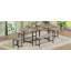 Ensemble de table de salle à manger extensible pour 4-8, grande table de cuisine extensible de 63 po avec 2 bancs et 2 tabourets, plateau en bois moderne et structure en métal, peu encombrant, facile à assembler, gris.-222669868