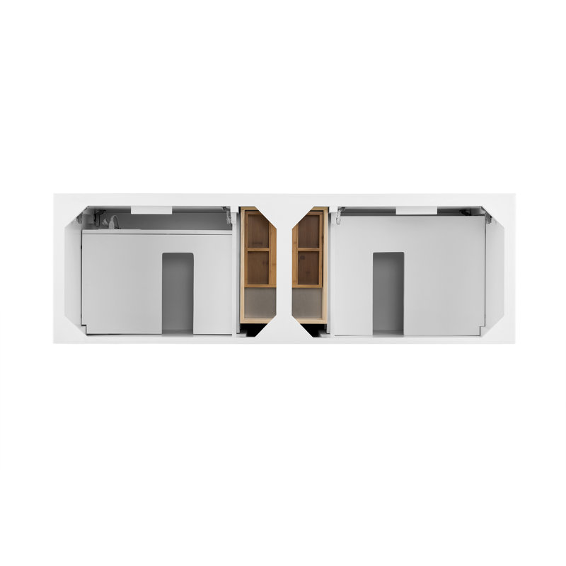 Palisades 72'' W Double Bathroom Vanity Base, Bright White