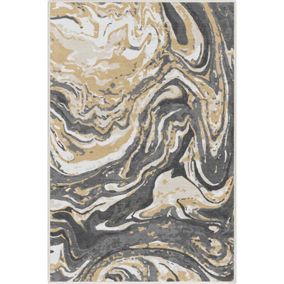  Tapis tissé à plat à motif abstrait marbré abstrait et moderne Harmony