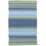 Fiesta Stripe French Blue/Green Handwoven Indoor/Outdoor Rug