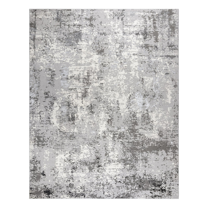 Tapis en polypropylène gris Braga Tiaga, Rectangle 5 pi 3 po x 7 po
