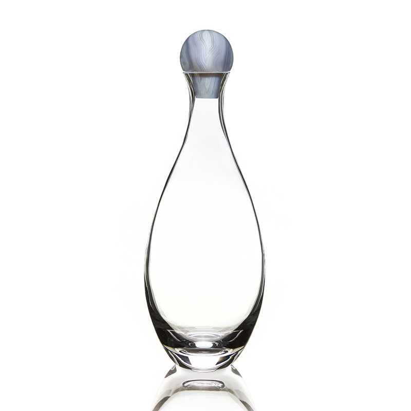 Anna New York Beverage Dispenser, Smoky Agate/Clear