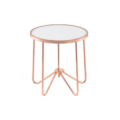 Table de bout en verre givré, table de boissons