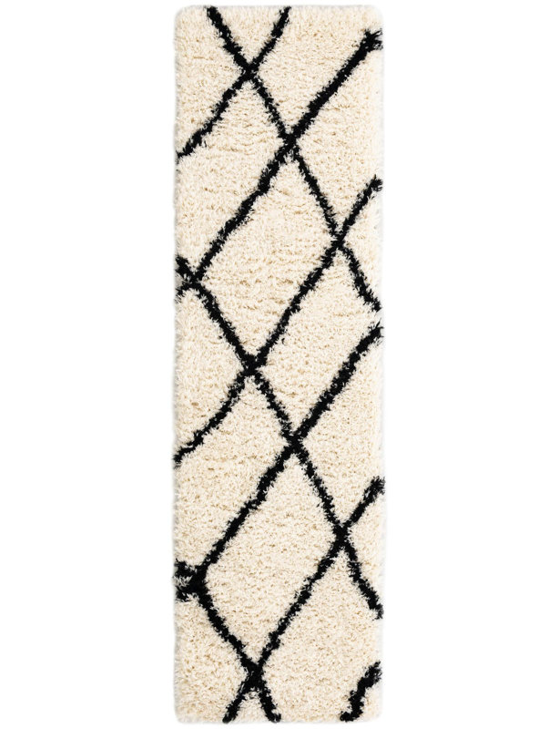 Tapis Tarquinio, Noir, Tapis de couloir 2 pi x 7 po x 10 pi