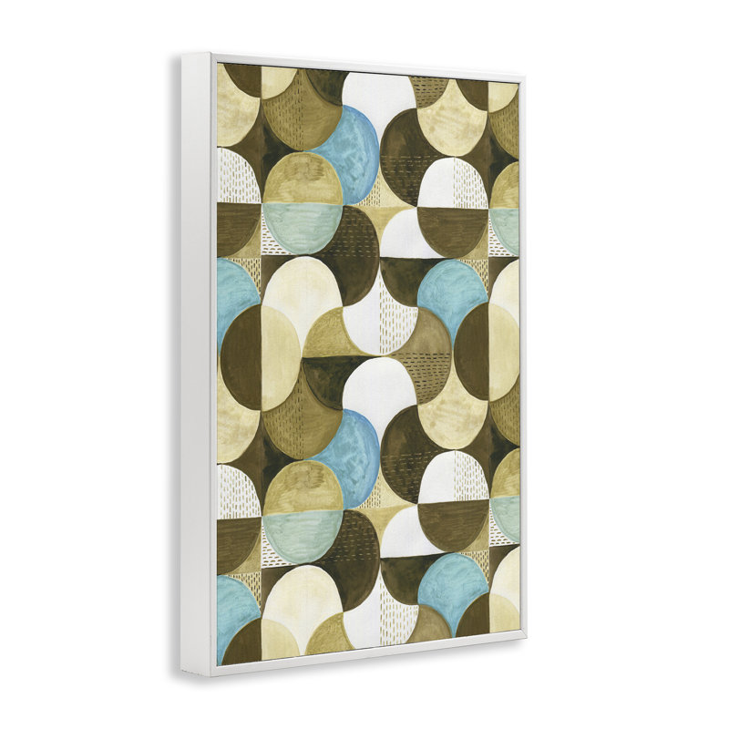 Reproduction d'art giclée encadrée à motif circulaire Boho par Incado, Giclée encadrée blanc bord de mer, H 24 po x l 16 po