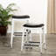 Tabouret de bar de 30 po, blanc avec cuir noir, fabriqué pour une utilisation durable dans la cuisine et le siège en cuir, élégant ou de bar confortable, structure en bois franc robuste-1497668298-1497668292-1497668300