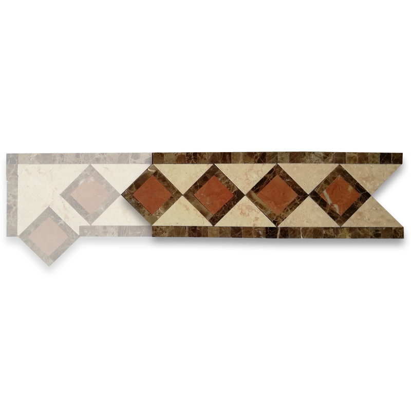 Carreau de mosaïque en marbre 4,4 po x 13 po